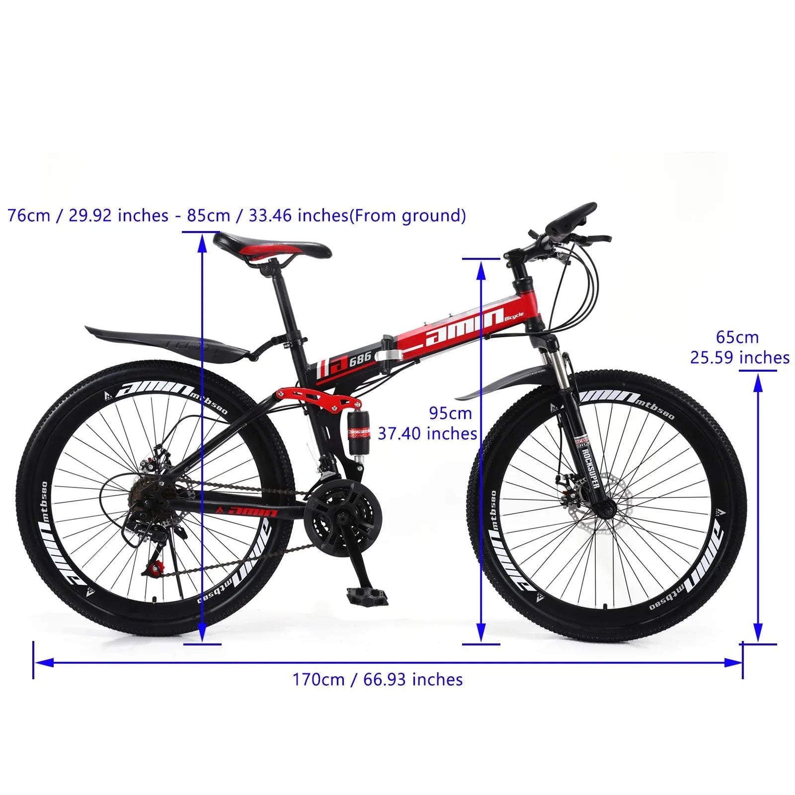 Unisex Adult Mountain Bike 27.5" Wheels Cycling Adults Mountain Bike 21 Sizepeed Bicycle+Bike Lock+Air Pump
