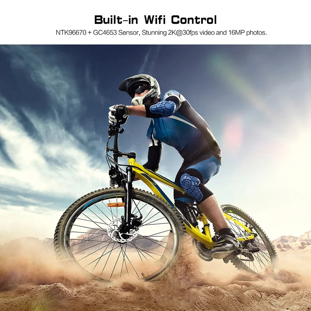 SizeOOCOO Camcorder Bike Camera 4K Action Sizeports Helmet Waterproof WiFi APP for Head-mounted Adventure