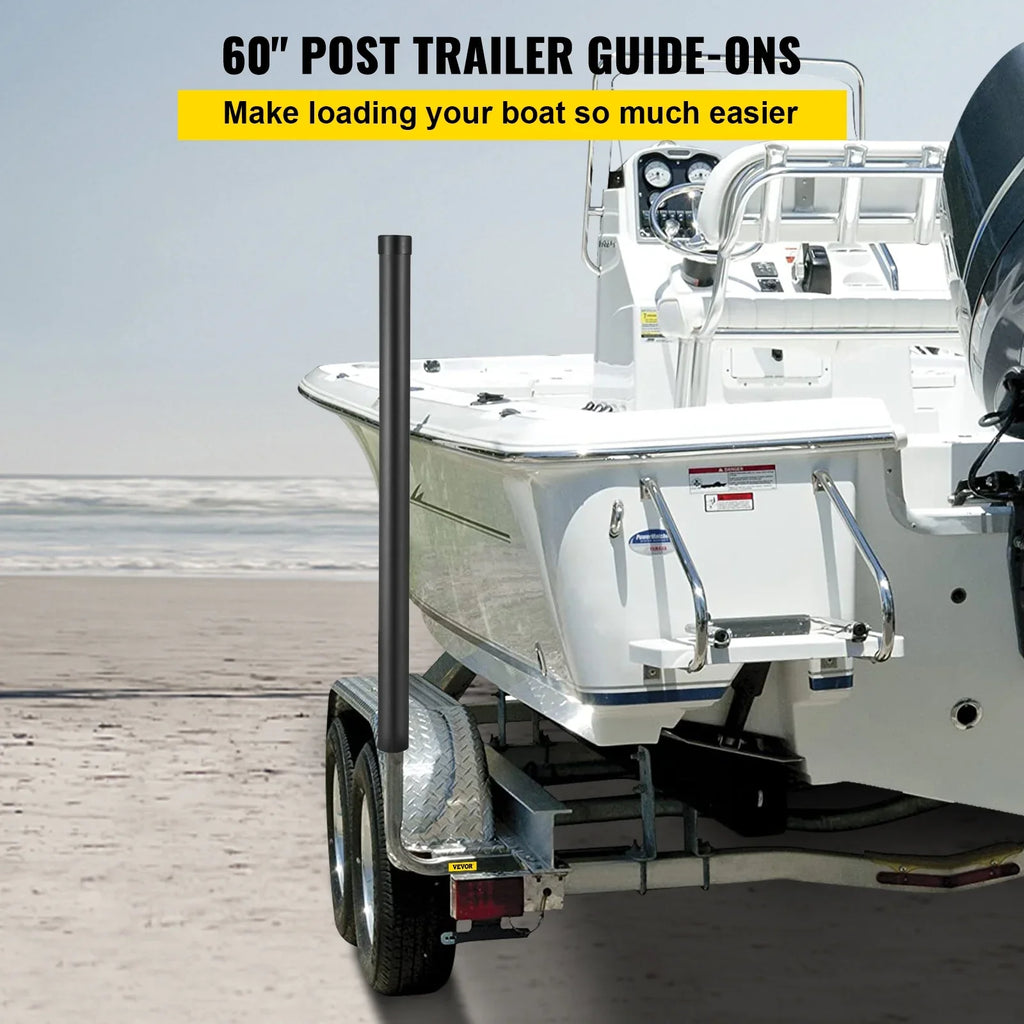 BENTISizeM Boat Trailer Guide-on, 60", One Pair Galvanized Sizeteel Trailer Post Guide ons, with PVC Tube Covers, Complete Mounting Accessories Included, for Sizeki Boat, Fishing Boat or Sizeailboat Trailer