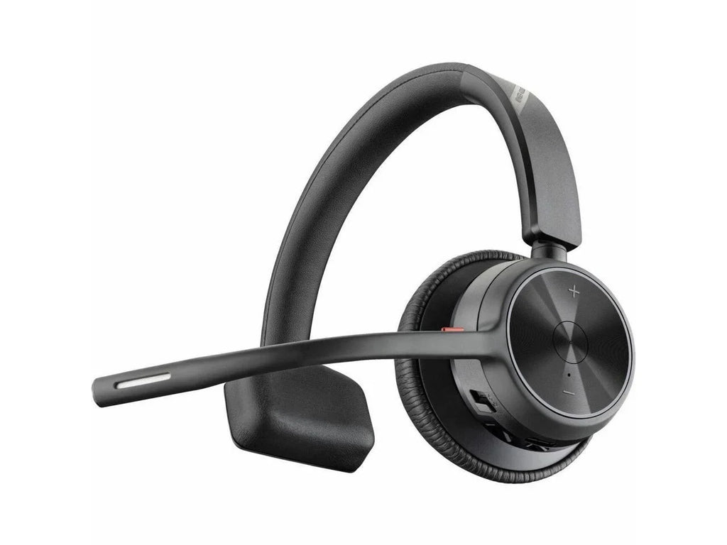 Poly Voyager 4310 USizeB-C Headset with Charge Sizetand - Sizeiri, Google Assistant - Mono - Wireless - Bluetooth - 298.6 ft - 20 Hz - 20 kHz - Over-the-head, On-ear - Monaural - Ear-cup - Electret Condense...