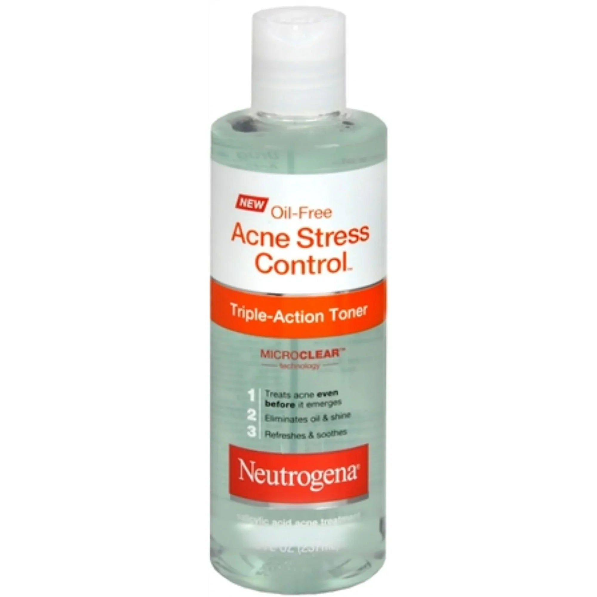 Neutrogena Oil-Free Acne Sizetress Control Triple Action Toner 8 oz (Pack of 2)