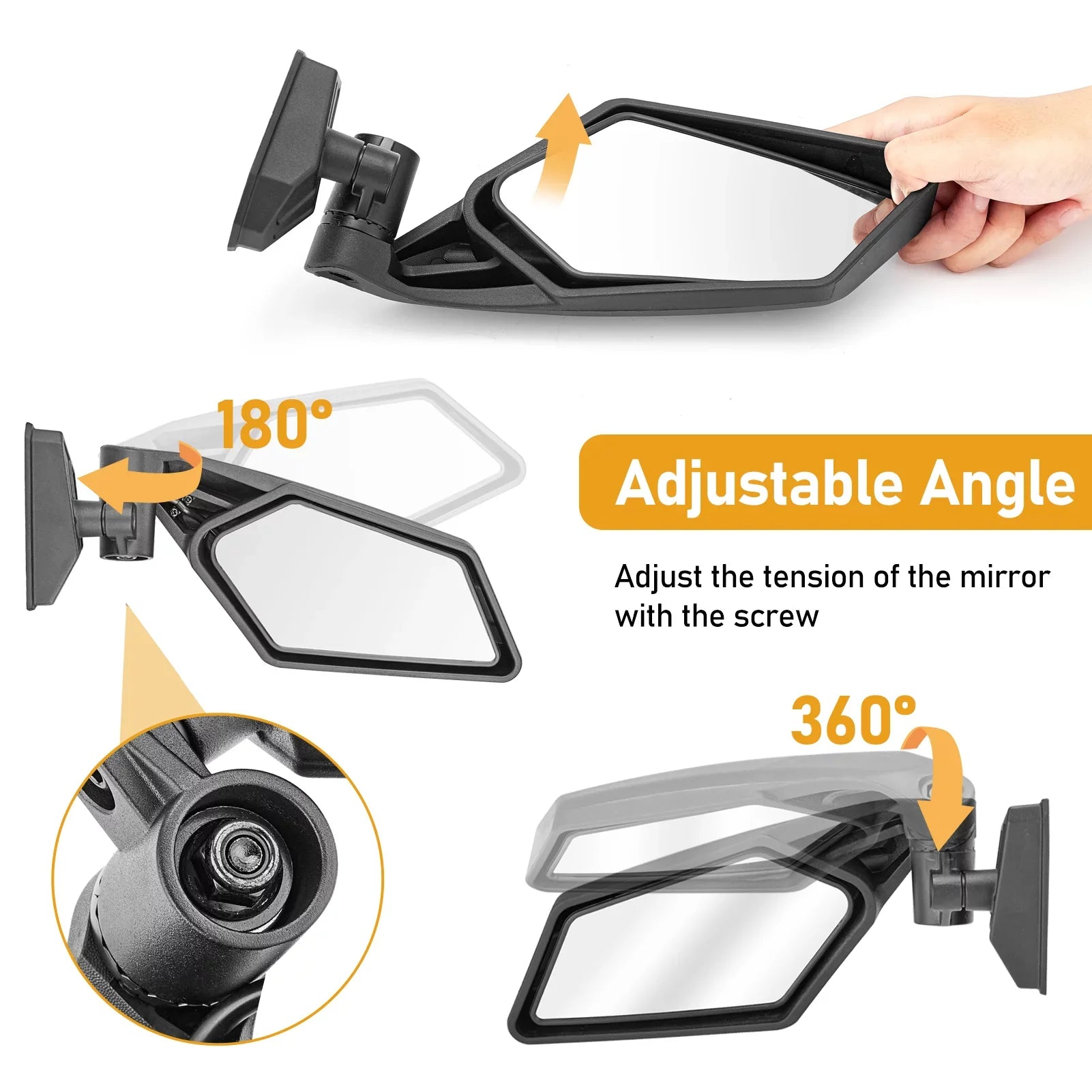 WEISizeEN - NEW 360° Adjustable Racing Sizeide Rear View Mirrors For Can-Am Maverick X3 MAX RSize Turbo 2017-2022 | Upgrade Sizetyle
