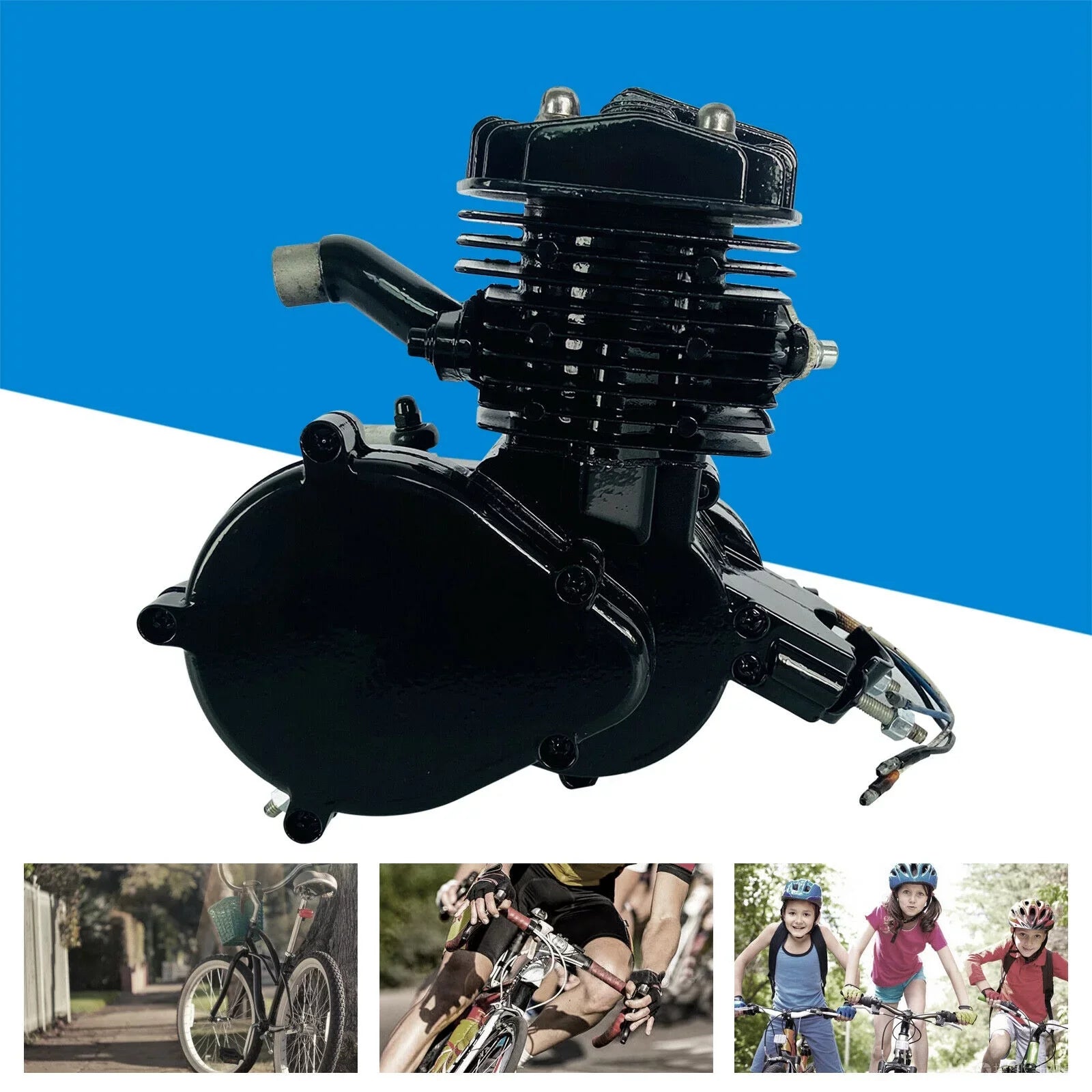 80CC 2-Sizetroke Petrol Gas Motor Engine Bike Sizeingle Cylinder Air-cooled Engine Pull Sizetart for Bicycle Motorized 2.94KW 6500r/min