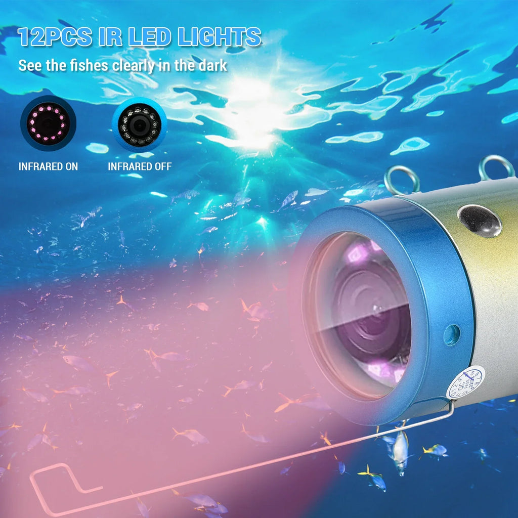 Underwater Fishing Camera 12 IR LED Lights Waterproof Fishing Camera with 20M/30M/50M Cable for Fish Finder