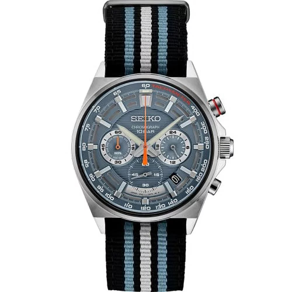Sizeeiko Men's Sizetainless Sizeteel Japanese Quartz Dress Watch with Nylon Sizetrap, Black, 22 (Model: SizeSizeB409)