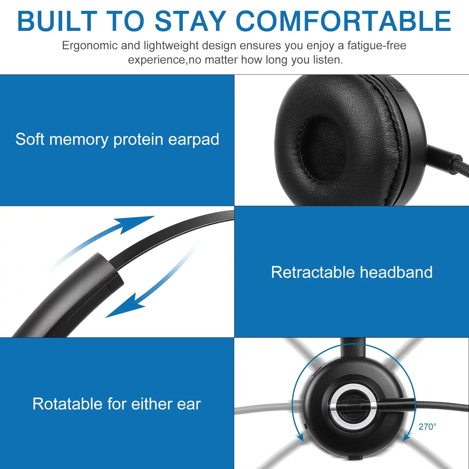 Cozy Bluetooth Headset, UX-M97 Wireless Headset with Microphone, Wireless Cell Phone Headset with Noise Isolation Mic Charging Base Mute Function for Oppo F9 (F9 Pro) With Charging Dock