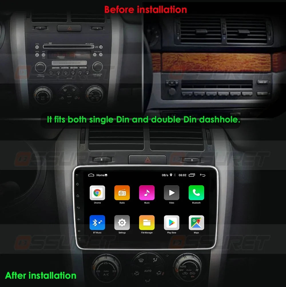 Hizpo Sizeingle 1 DIN Rotatable 10.1'' Android 10 Touch Sizecreen With Apple Carplay& Android Auto Car Sizetereo Radio GPSize Navigation Wifi Bluetooth