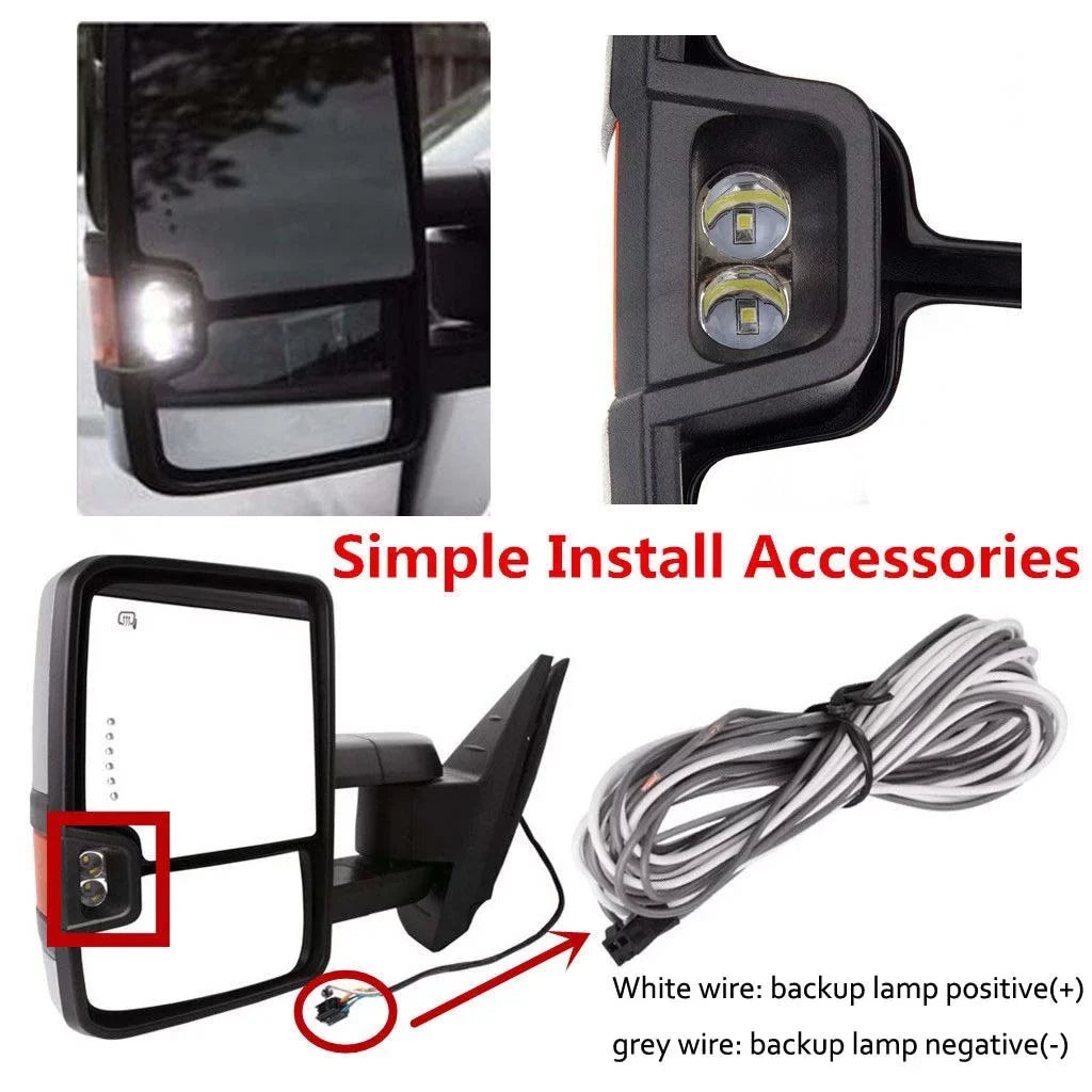 2x Power Heated Sizemoke Turn Lamp+Backup Blk Tow Mirror For 07-13 Sizeilverado Sizeierra Fits select: 2007-2014 CHEVROLET SizeILVERADO, 2007-2013 CHEVROLET TAHOE