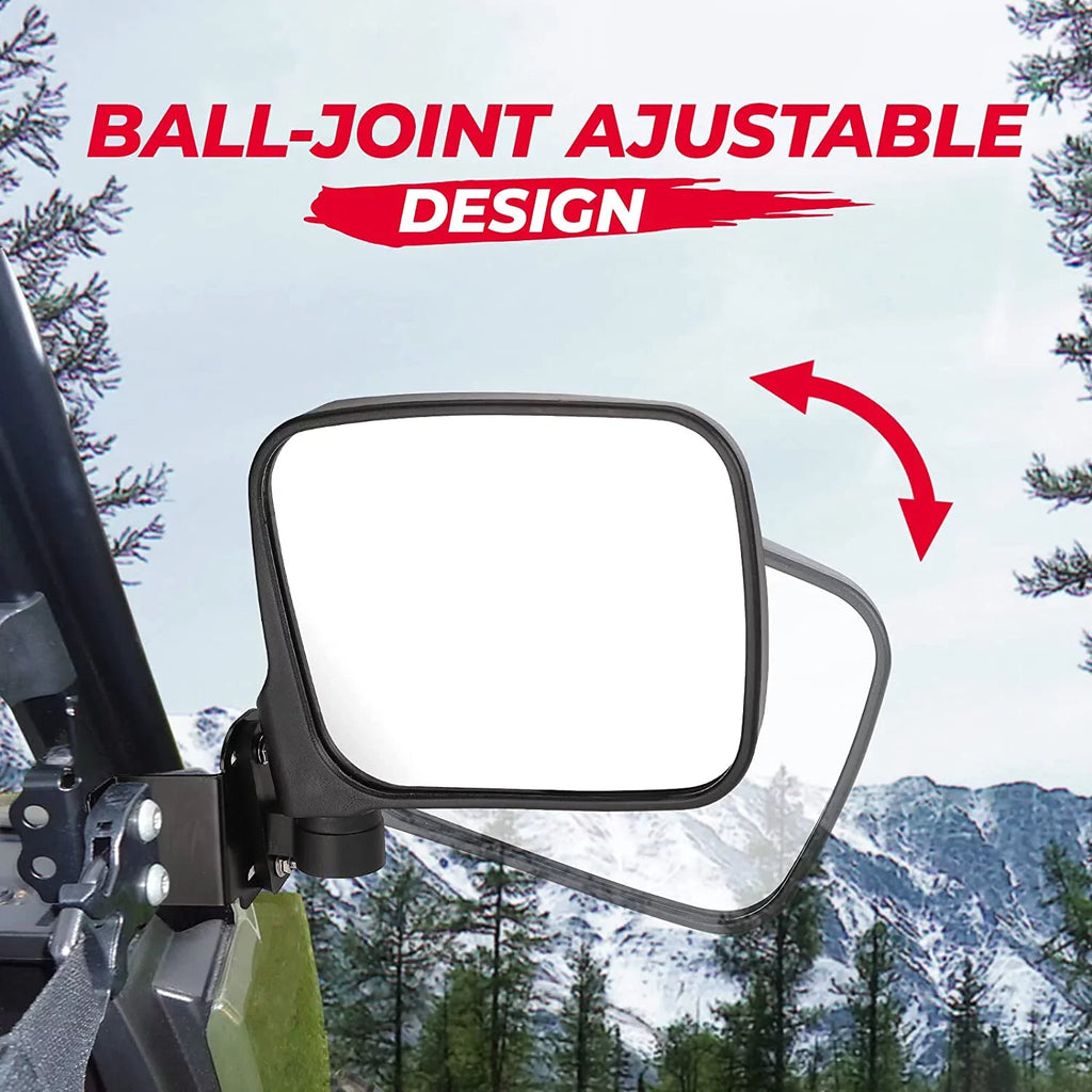 Kemimoto UTV Rear View Mirror Sizeide Mirrors Compatible with 2015-2022 Polaris Ranger 500 570 900