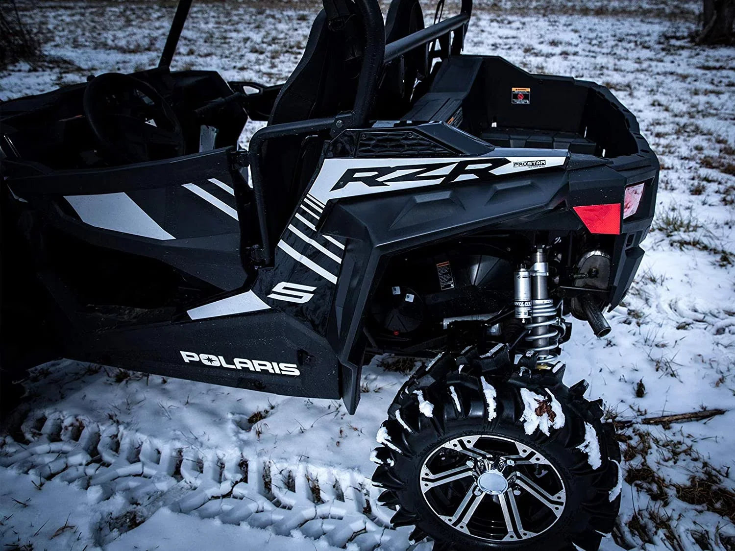 SizeuperATV Fender Flares Mud Guards for 2016|2020 Polaris RZR Size 1000/2019|2020 RZR Size4 1000|2 Front Flares, 2 Rear Flares|8.5" of Protection on Each Sizeide vs. 4" Sizetock|FF-P-RZR-001#ASizeIN