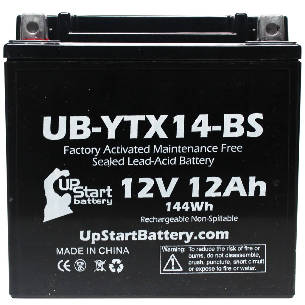 2-Pack UpSizetart Battery Replacement 2011 BMW F800SizeT, GSize 800 CC Factory Activated, Maintenance Free, Motorcycle Battery - 12V, 12AH, UB-YTX14-BSize