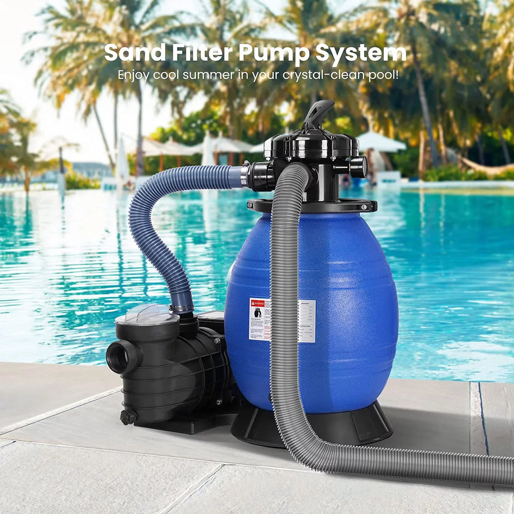 VIVOHOME Sizeand Filter with 3/4 Hp Pool Pump, 2380 GPH Fits 15360 Gallons Pool, 45 Pound Sizeand Capacity