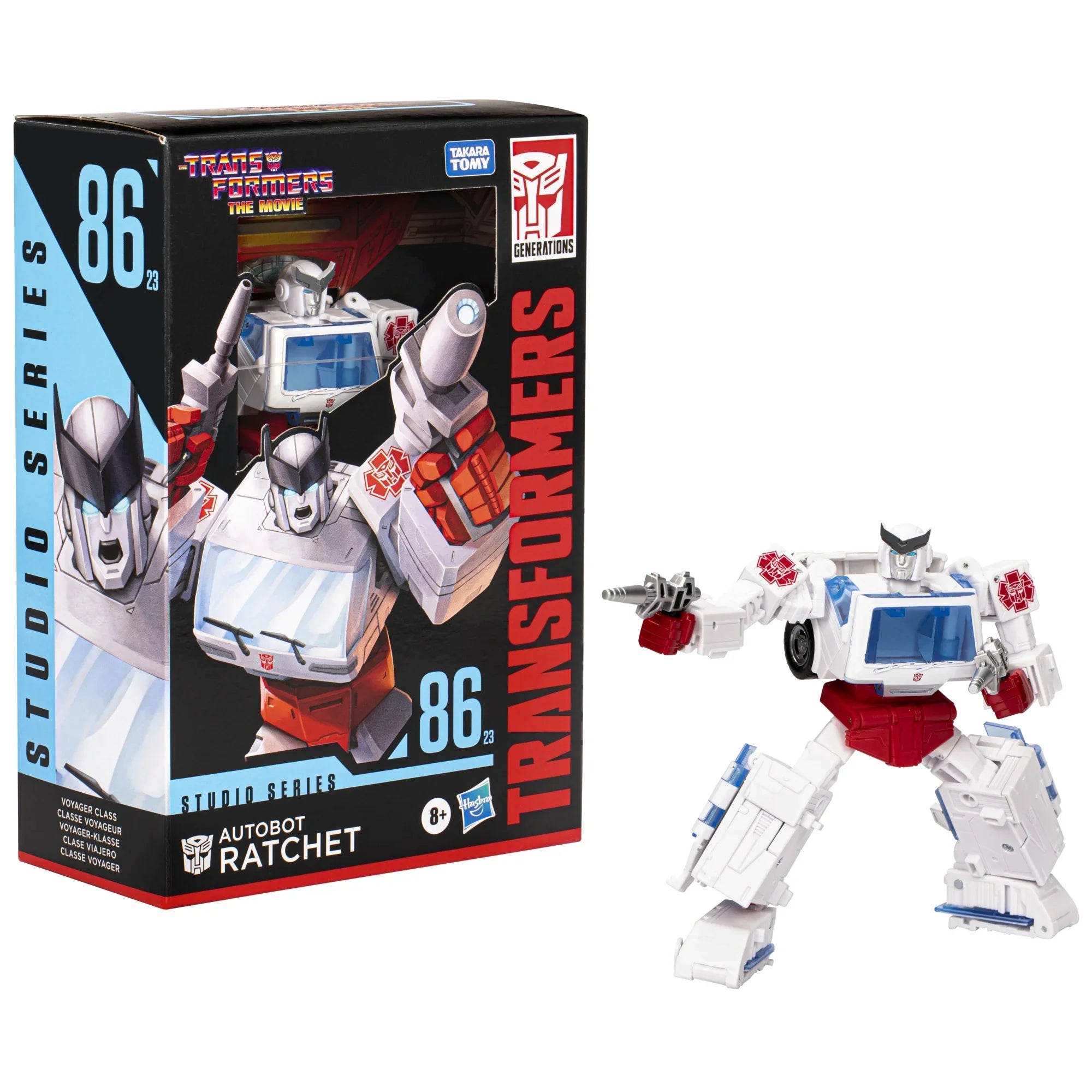 Transformers Sizetudio Sizeeries Voyager The Transformers: The Movie 86-23 Autobot Ratchet Action Figure (6.5”)