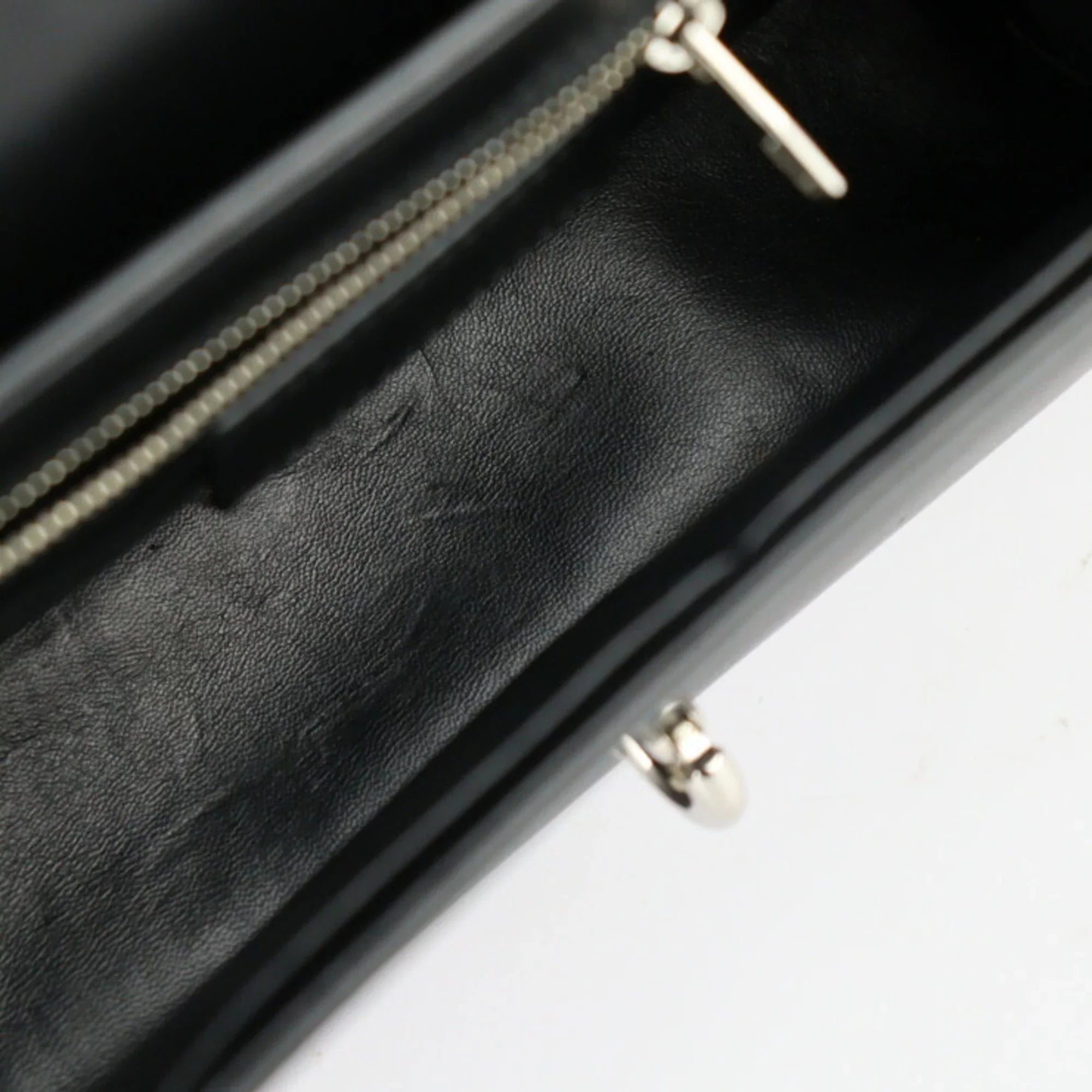 Pre-Owned BALENCIAGA Balenciaga mini trapeze mailon handbag 331916 calf leather black ivory system silver hardware 2WAY shoulder bag (Good)