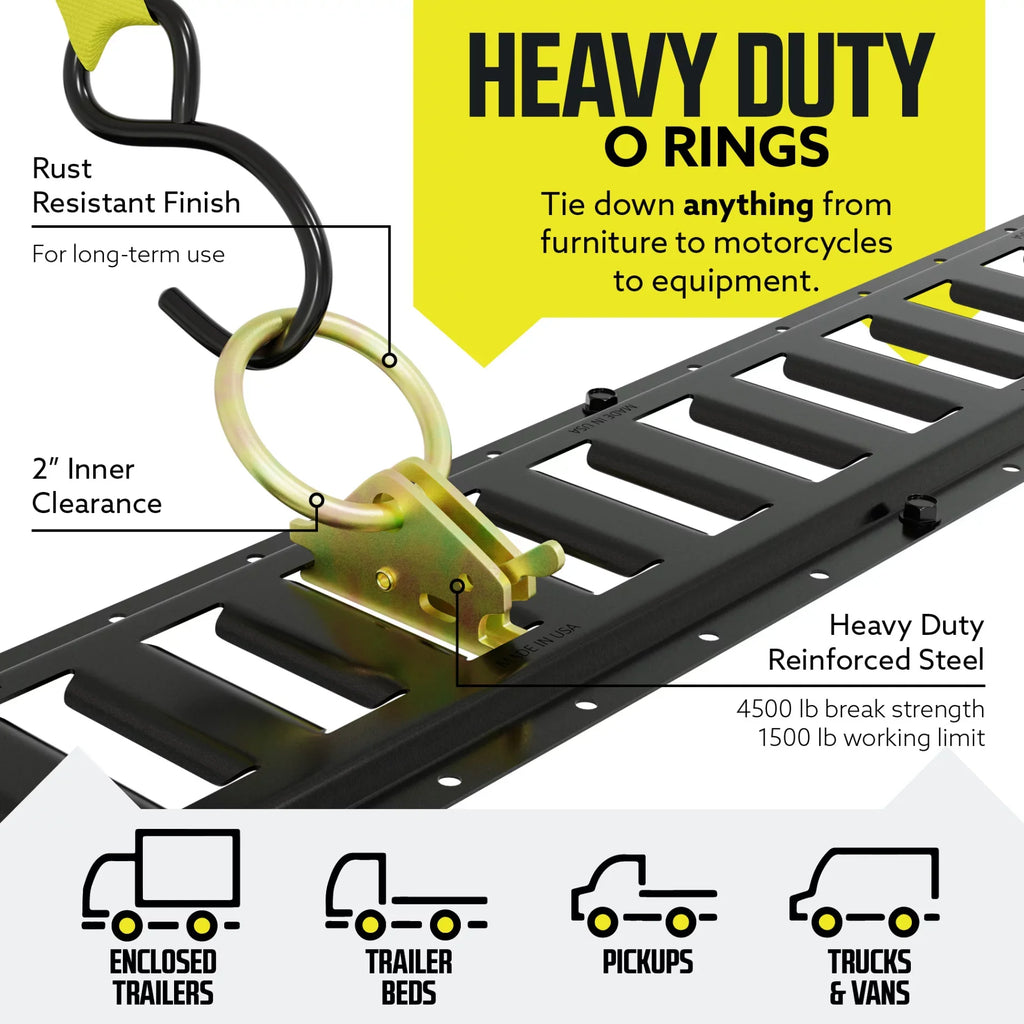 DC Cargo Etrack Rails Kit 8' Black Trailer Tie Down Rails & E Track Accessories