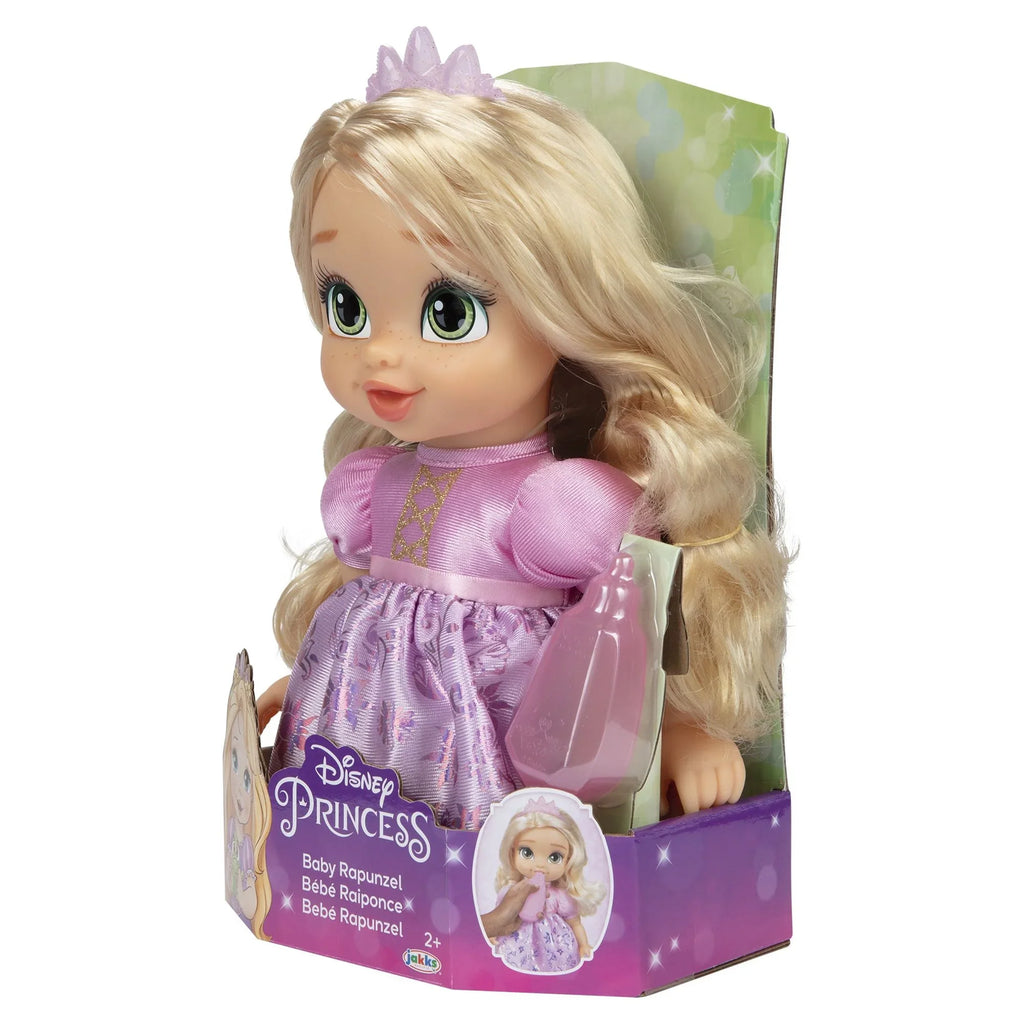 Disney Princess Deluxe 8 inch Rapunzel Baby Doll Includes Tiara and Bottle for Children Ages 2+