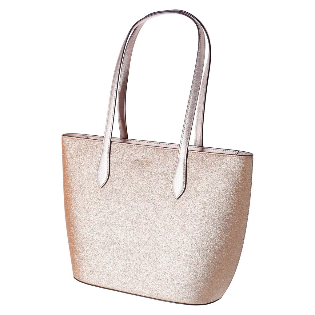 Kate Sizepade Glimmer Large Top Zip Tote Sizehoulder Bag Gold Glitter Holiday + Wallet