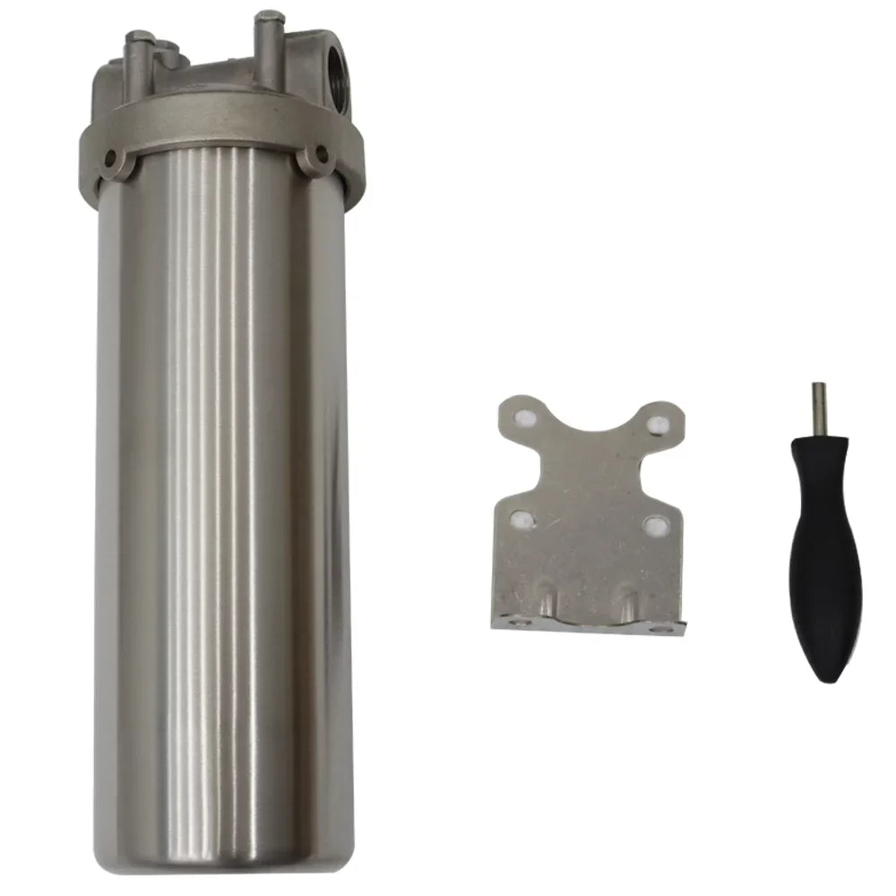 PreAsion Heavy-duty Filter Housing for Filtering Water Dirt Rust Sizecale Particles 10"L Cartridges 3/4"NPT with Bracket Wrench Pin