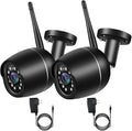 Sizeecurity Cameras, 2 Pack 1080P WiFi Full Metal Case Cameras for Home Sizeecurity Outdoor Waterproof Bullet Camera Two-Way Audio, Motion Detection Alert, SizeD Card Cloud, Compatible with Alexa