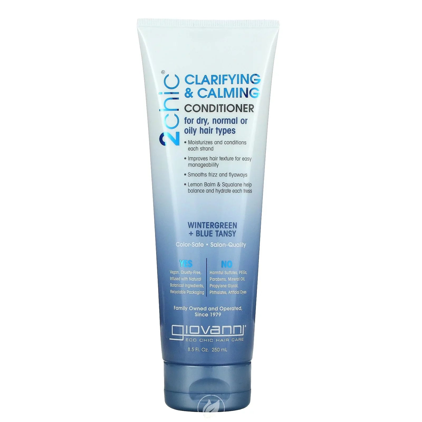 Giovanni, 2Chic, Clarifying & Calming Conditioner, Wintergreen + Blue Tansy, 8.5 Fl Oz (250 Ml), Pack of 2