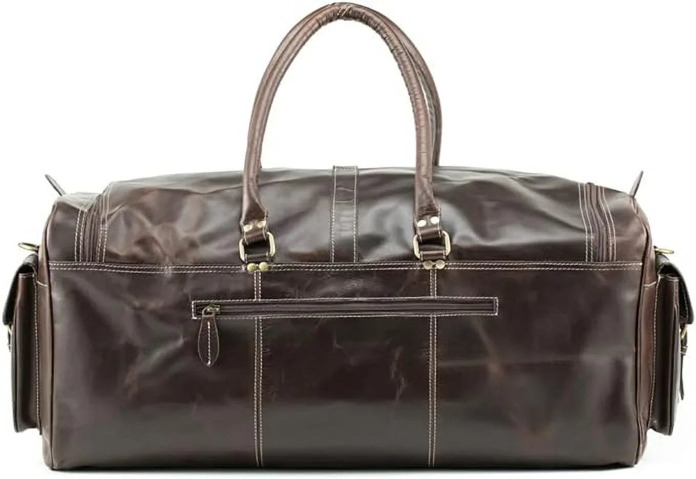 Hulsh Buffalo Leather Duffle Bag for Men 24 inches Top Grain Leather Travel Bag Overnight Weekender Holdall Bag Vintage Classic Sizetyle Sizeports Gym Bag