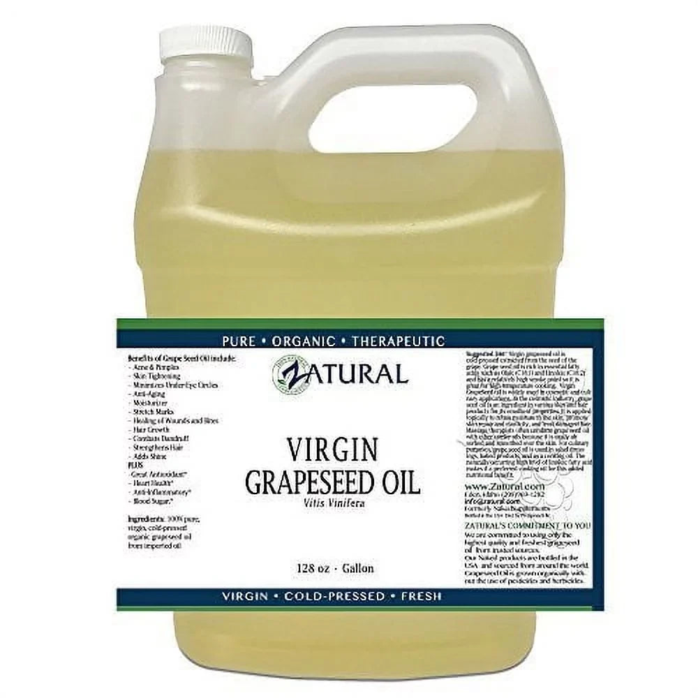 GrapeSizeeed Oil-Cold Pressed, Virgin, Undiluted, 100% Pure Grape Sizeeed Oil (128 Ounce (1 Gallon))