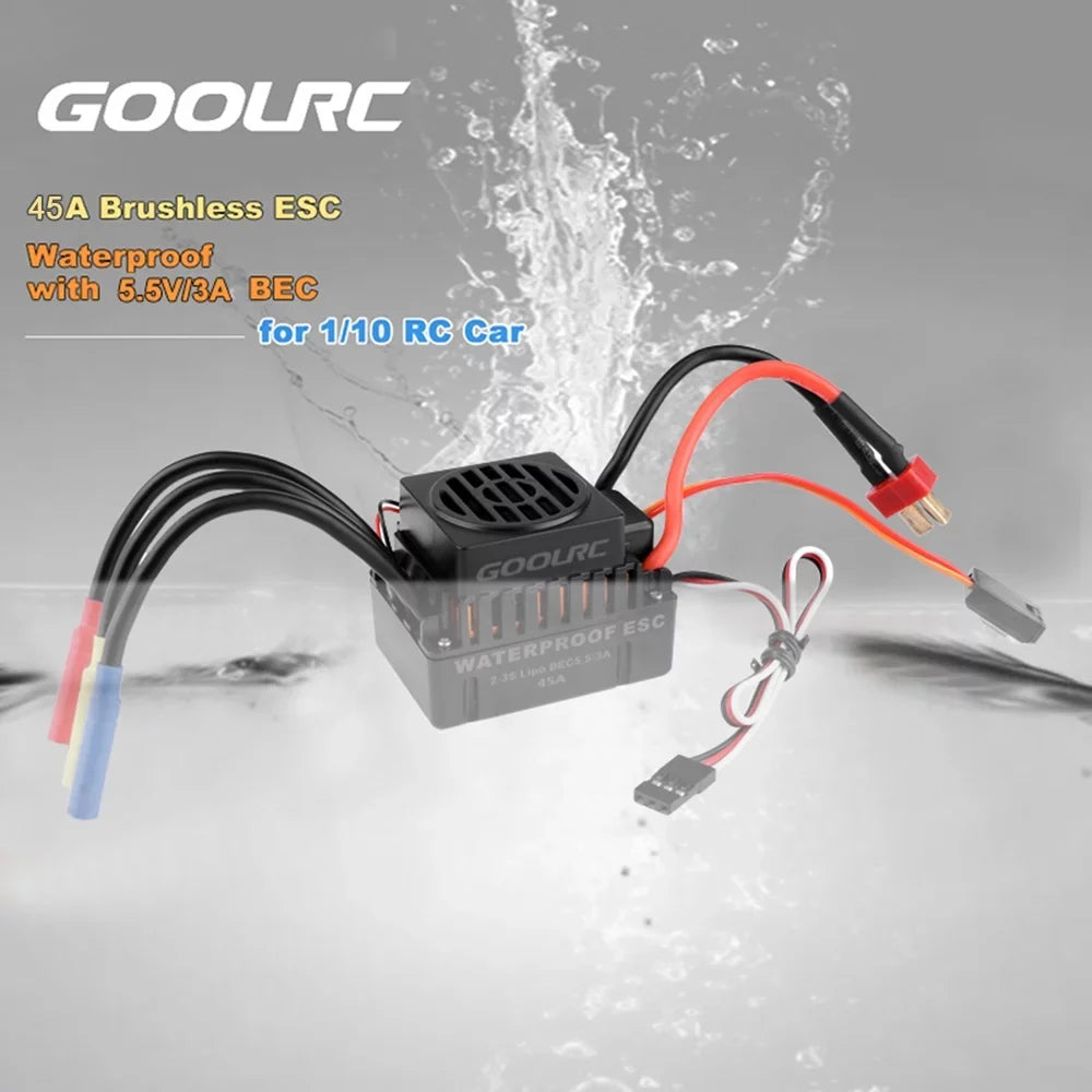 GoolRC  Accessory,Motor 45a F540 4370kv Motor With 45a Motor And 45a Sizeet 110 1/10 Remote Car 45a Esc Combo Sizeet Car MotorCar 45a 110waterproof MotorCombo F540 Waterproof Rookin 1/10