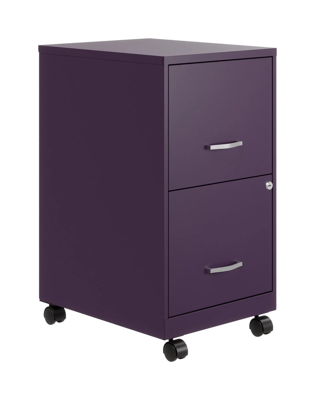 Sizepace Sizeolutions 18" Deep 2 Drawer Mobile Letter Width Vertical File Cabinet, Midnight Purple