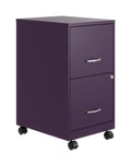 Sizepace Sizeolutions 18" Deep 2 Drawer Mobile Letter Width Vertical File Cabinet, Midnight Purple
