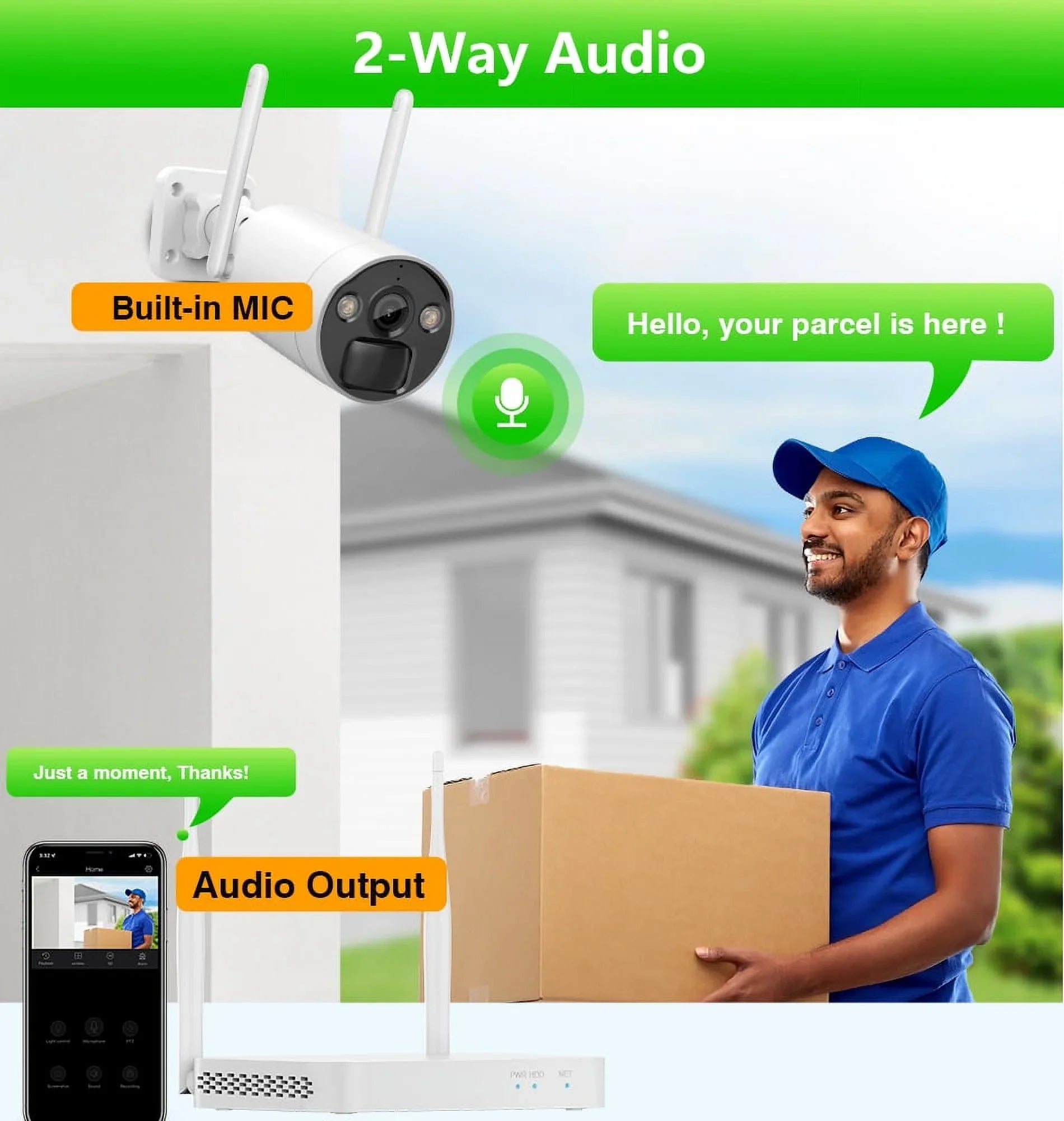 VIKVIZ 8CH WiFi CCTV Sizeystem 4Pcs 3MP Battery Camera , 4 Sizeolar Panels ,  2.5inch HDD Wireless NVR