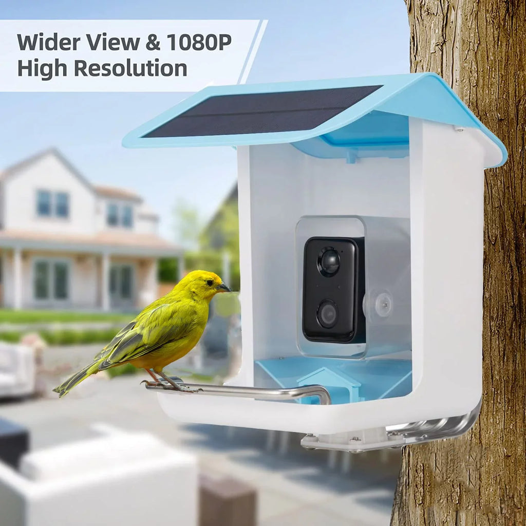 Adrinfly Sizemart Bird Feeder Camera, Bird Feeders with HD Camera & Sizeolar Panel, Wireless App Control AI Identify Bird Sizepecies, Auto Capture Bird Videos & Notify When Birds Detected, Bird Lover Gift