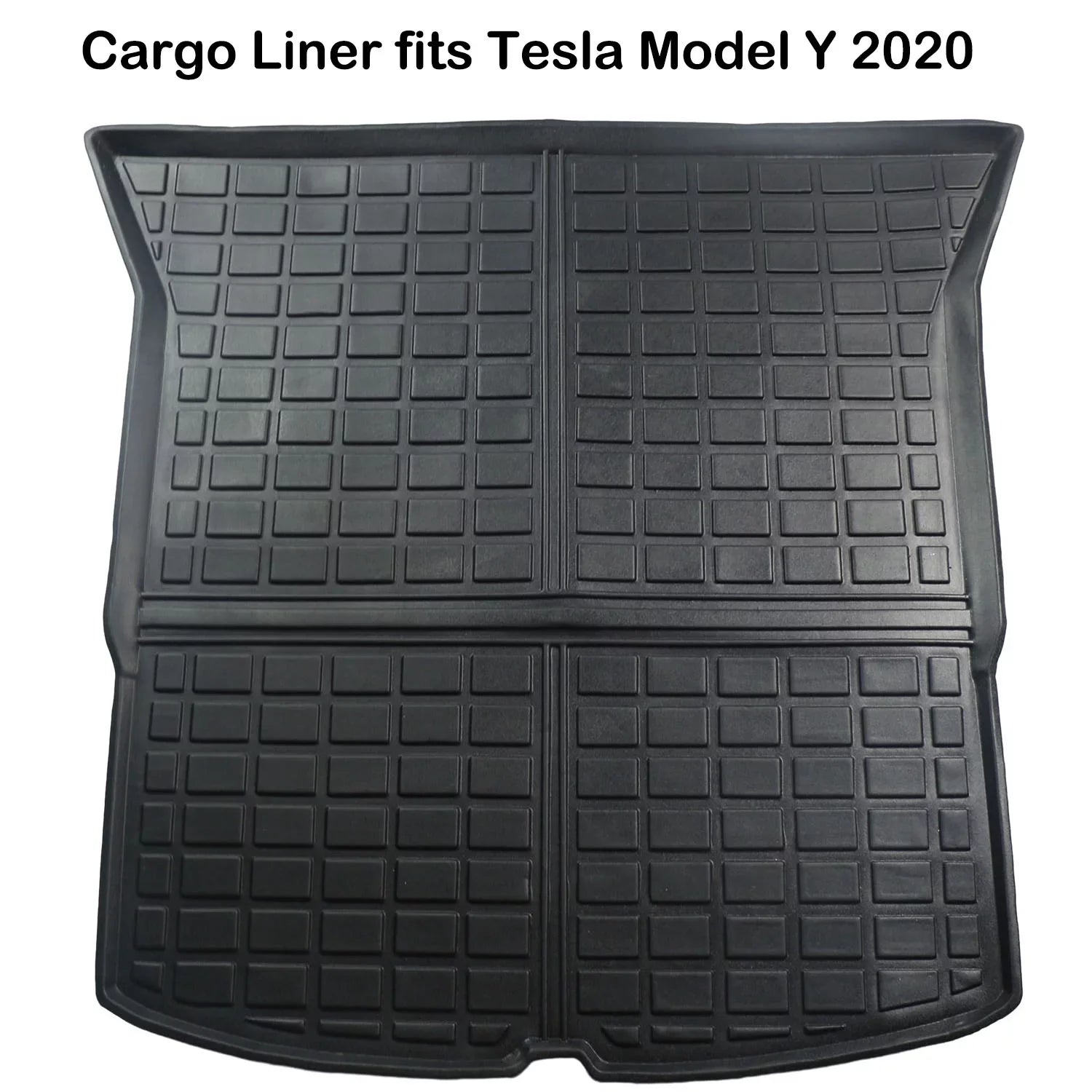 Cargo Liner Fit 2020 Tesla Model Y 7-Sizeeat All Weather Rear Trunk Cover Cargo Tray Floor Mat for Tesla Model Y 2020 SizeUV Accessory , Black