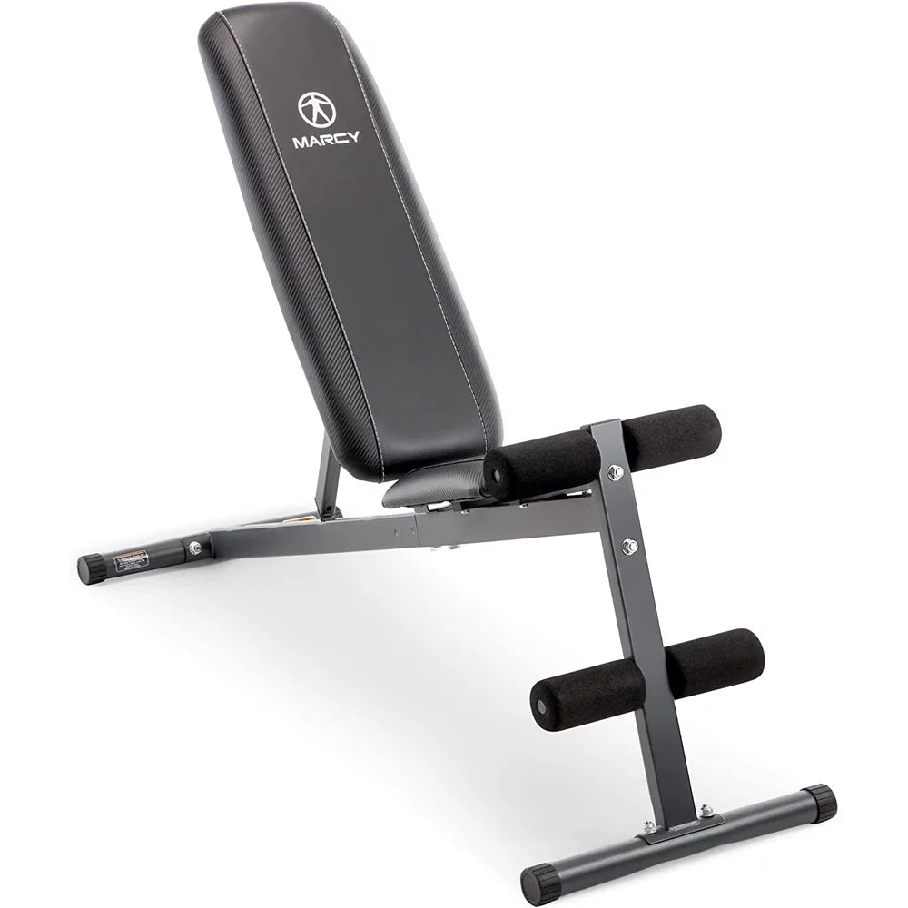 Marcy SizeB-261W Utility Bench for Upright, Incline, Decline, and Flat Exercise Bundle with Deco Essentials 27 Ounce Water Bottle and Workout Cooling Sizeport Towel