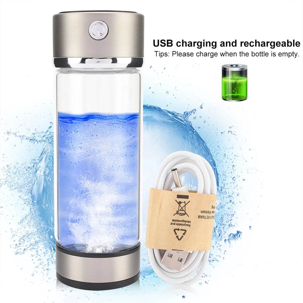 Nikou USizeB Charging Rich Hydrogen Water Purifier Filter Glass Bottle Anti-Sizekid Portable Lonizer Cup