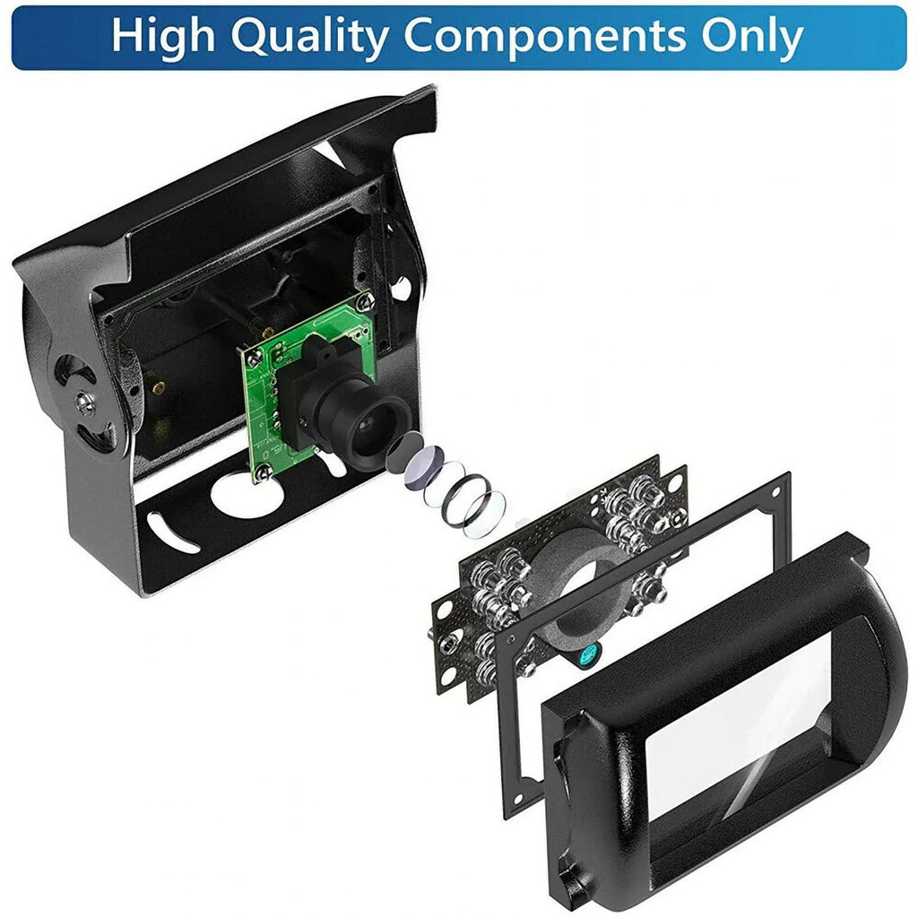 12V/24V parking system 7inch TFT LCD Car Monitor IR with 18 LED camera for Bus RV Car Van Truck reverse Night Vision+32 feet cable