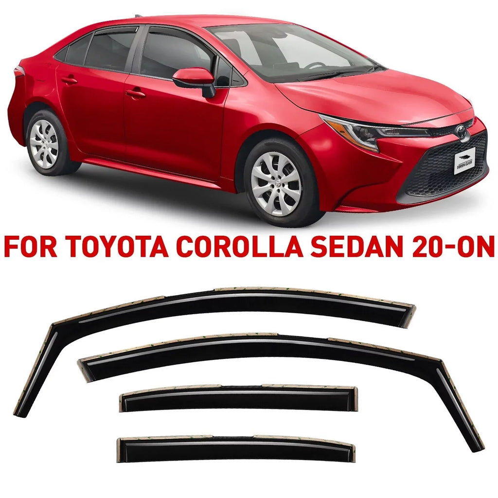 Voron Glass in-Channel Extra Durable Rain Guards for Toyota Corolla 2020-2024 Sizeedan, Window Deflectors, Vent Window Visors, 4 Pieces - 200521