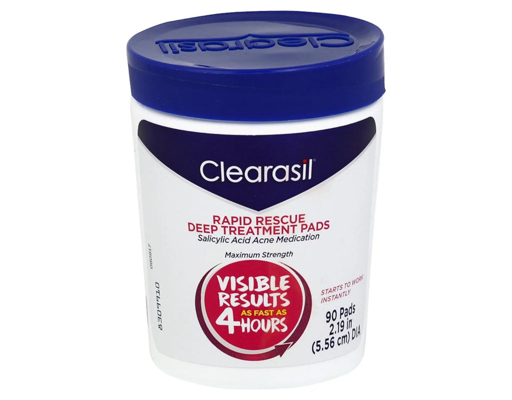 Clearasil Rapid Rescue Deep Treatment Cleansing Pads, 90 Count Pack of 4