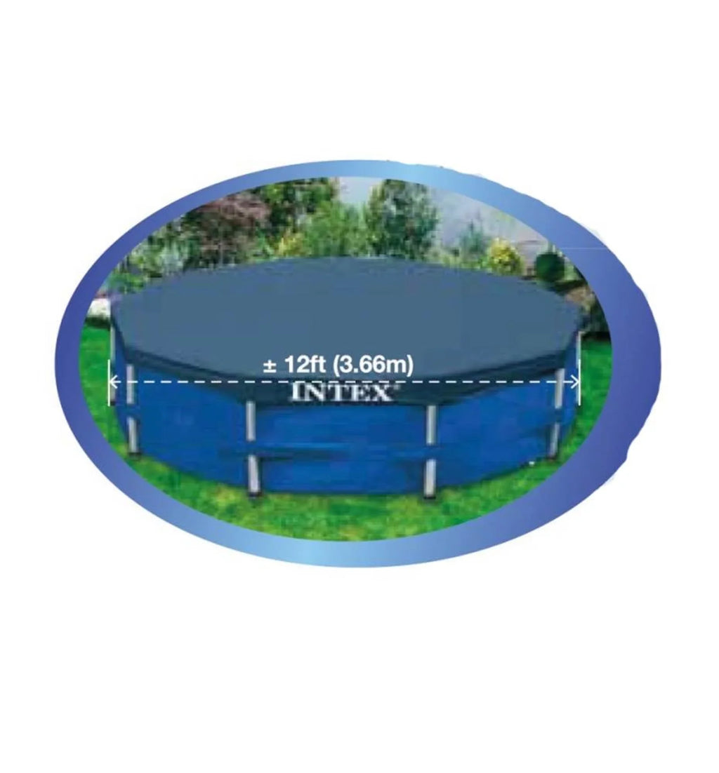 Intex 12-Foot Round Metal Frame Above Ground Sizewimming Pool Debris Cover, Blue