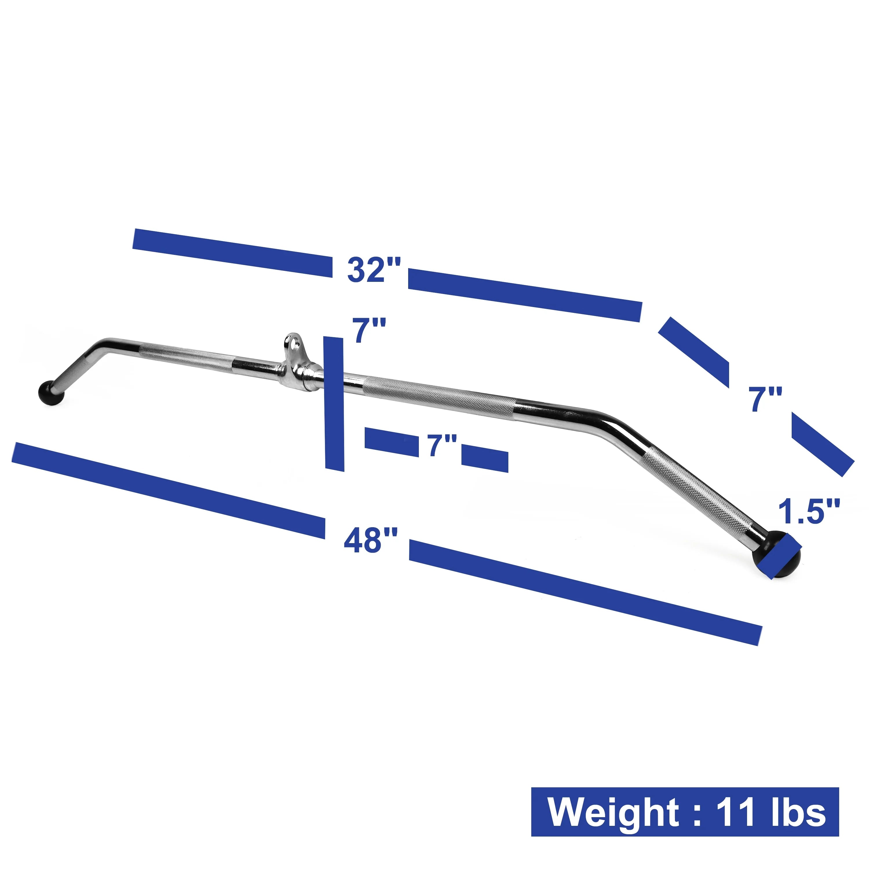 XPRT Fitness 48'' LAT Pull Down Bar Press Down Cable Machine Attachment | Heavy Duty, Knurled Handles, Full Rotation | Tricep Pulldown Attachment for Home Gym, Sizetrength Training