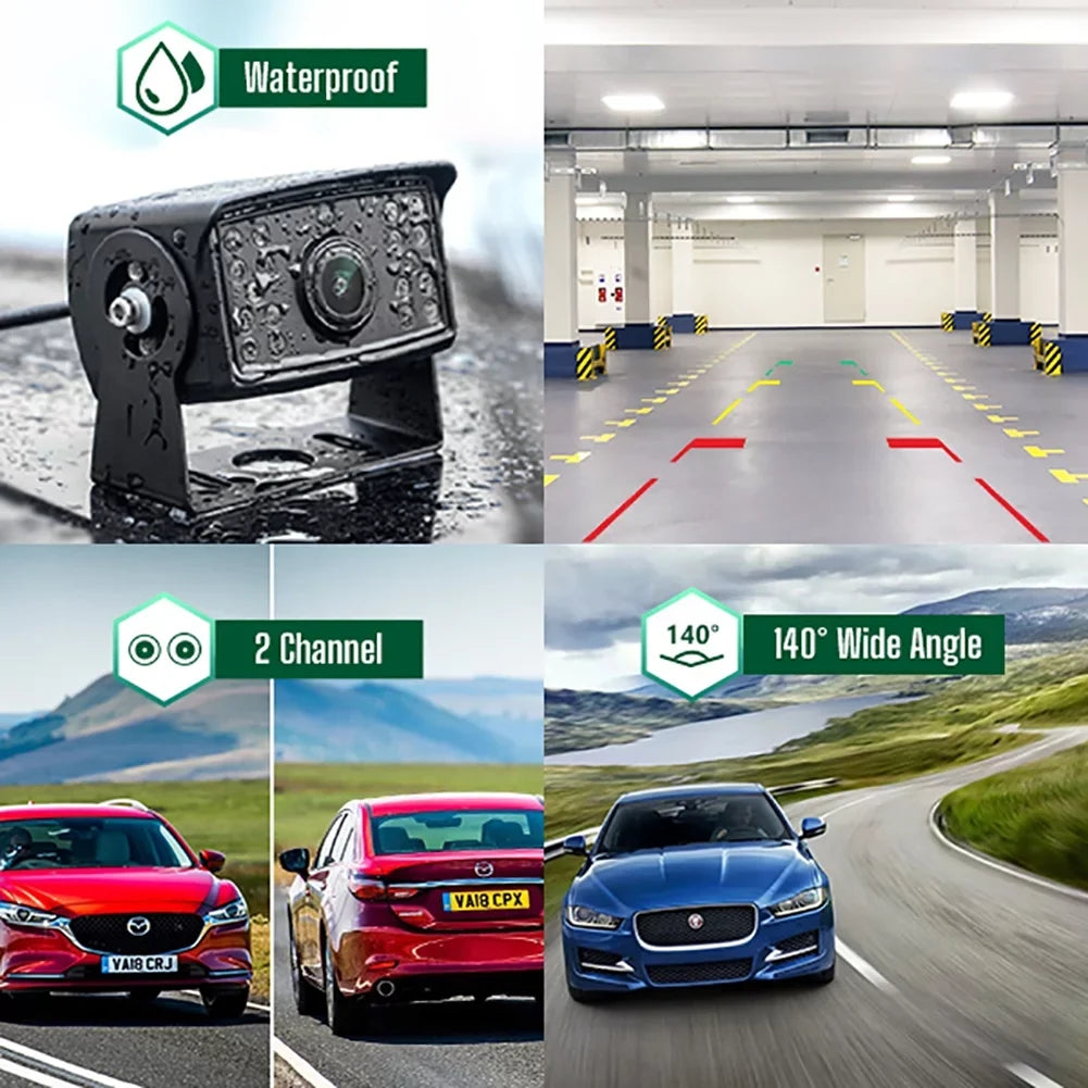 Toguard Reversing Camera Kit, 7'' Car Backup Camera with IR  Night Vision for Cars Trucks Van Large Vehicles