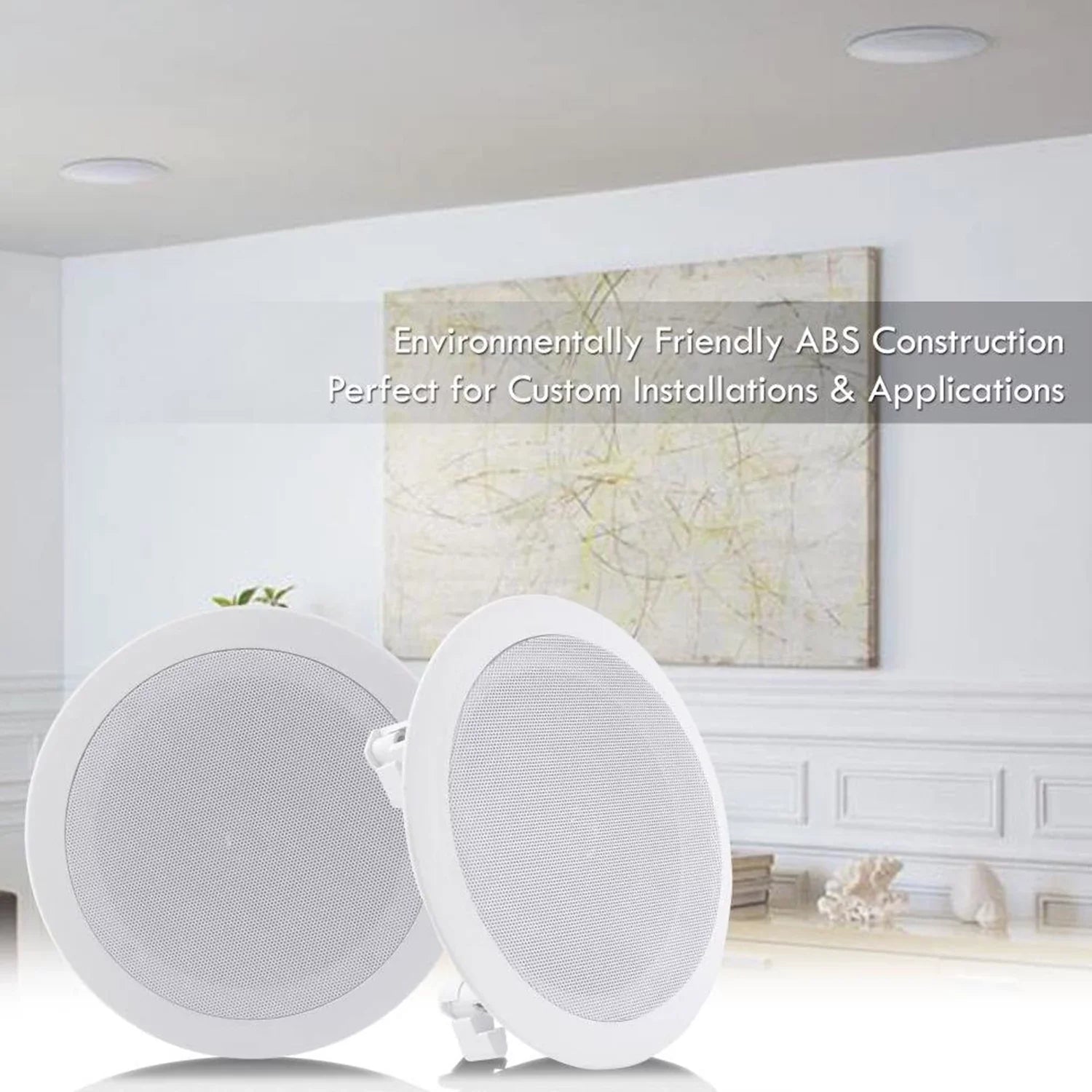 Pyle PDIC1661RD 6.5 Inch 200 Watt In Ceiling Wall 2 Way Sizepeaker Sizeystem (4 Pairs)