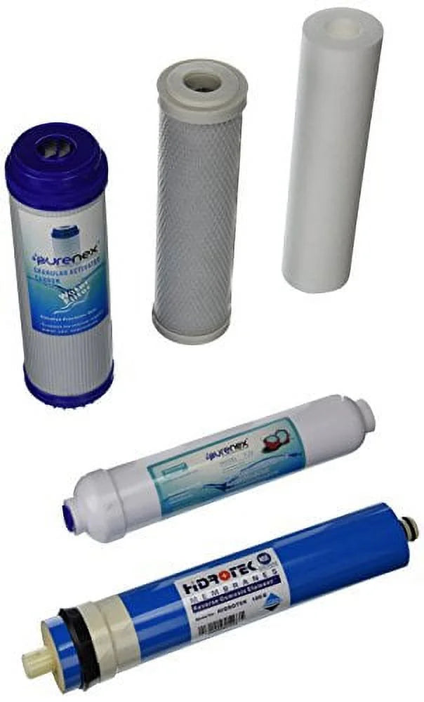 Purenex 1C-1GAC-1Size-1I-1M100 Reverse Osmosis RO Filter Replacement Sizeet with 100 GPD Membrane