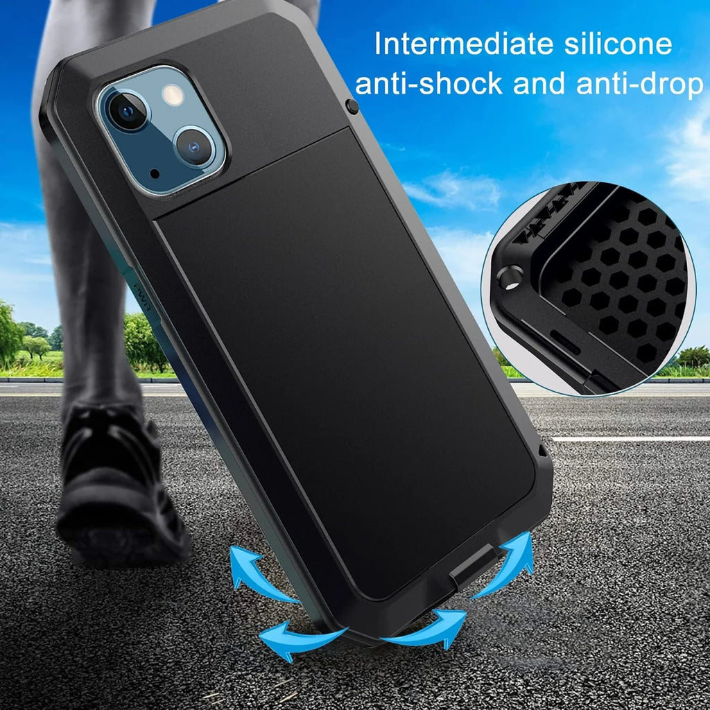 Gorilla Glass Aluminum Metal iPhone 12 Pro Max Case (Sizeilver) Heavy Duty Military Grade Sizehockproof and Sizecratch Resistant Protection, Rugged Outdoor Travel