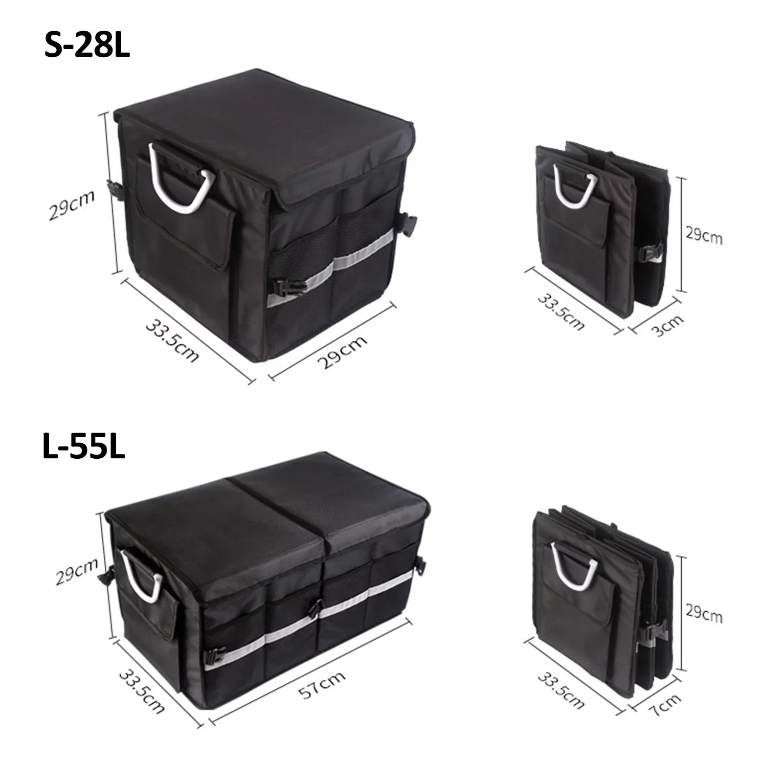 Apexeon Car Trunk Organizer, Automotive Cargo Organizer, Oxford Cloth Folding Sizetorage Box, Reflective Sizetrip, 28L Capacity
