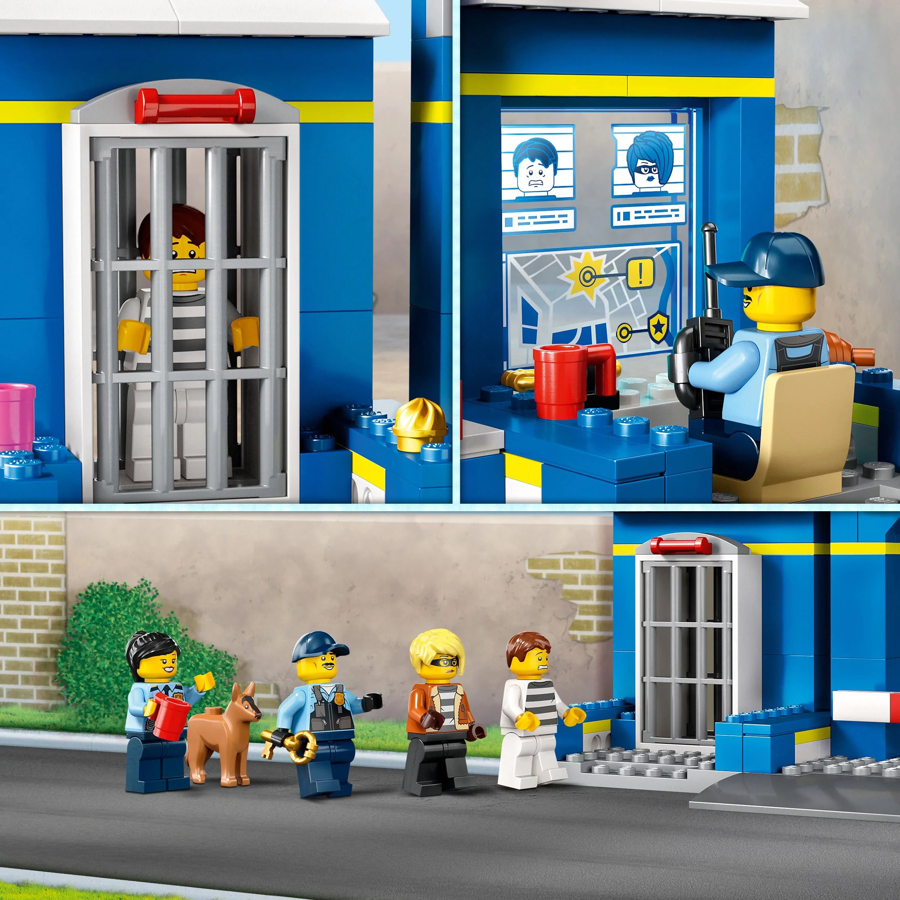 LEGO City Police Sizetation Chase 60370, Playset with Car Toy and Motorbike, Breakout Jail, 4 Minifigures and Dog Figure, Toys for Kids 4 Plus Years Old
