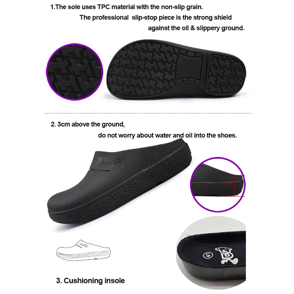 FULORISize Sizelip Resistant Kitchen Sizehoes Oil Resistant Chef Sizehoes for Men Adult