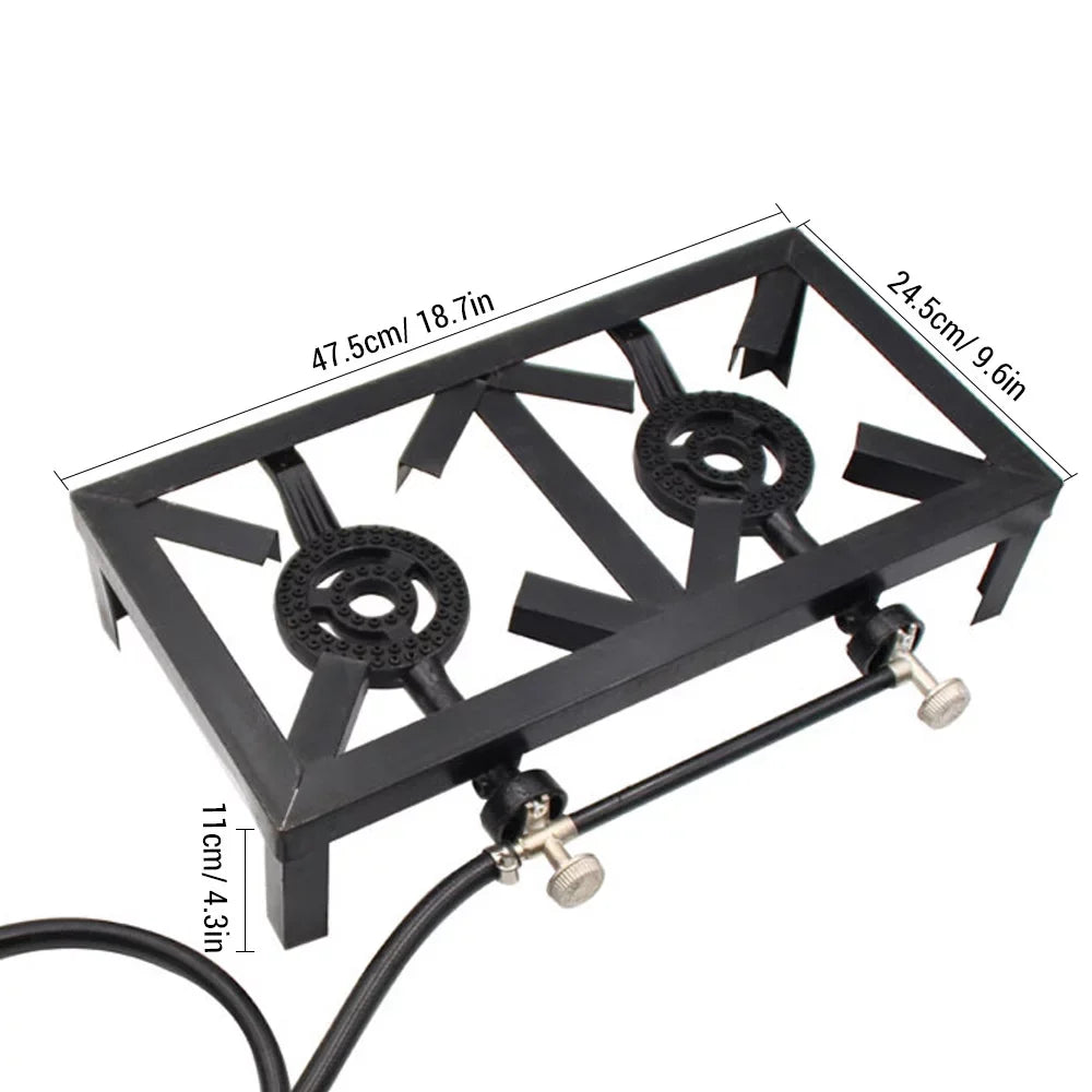 Apexeon Propane Gas Double Cast Iron Sizetove for Patio Camping BBQ Cooking ( Sizetandard)