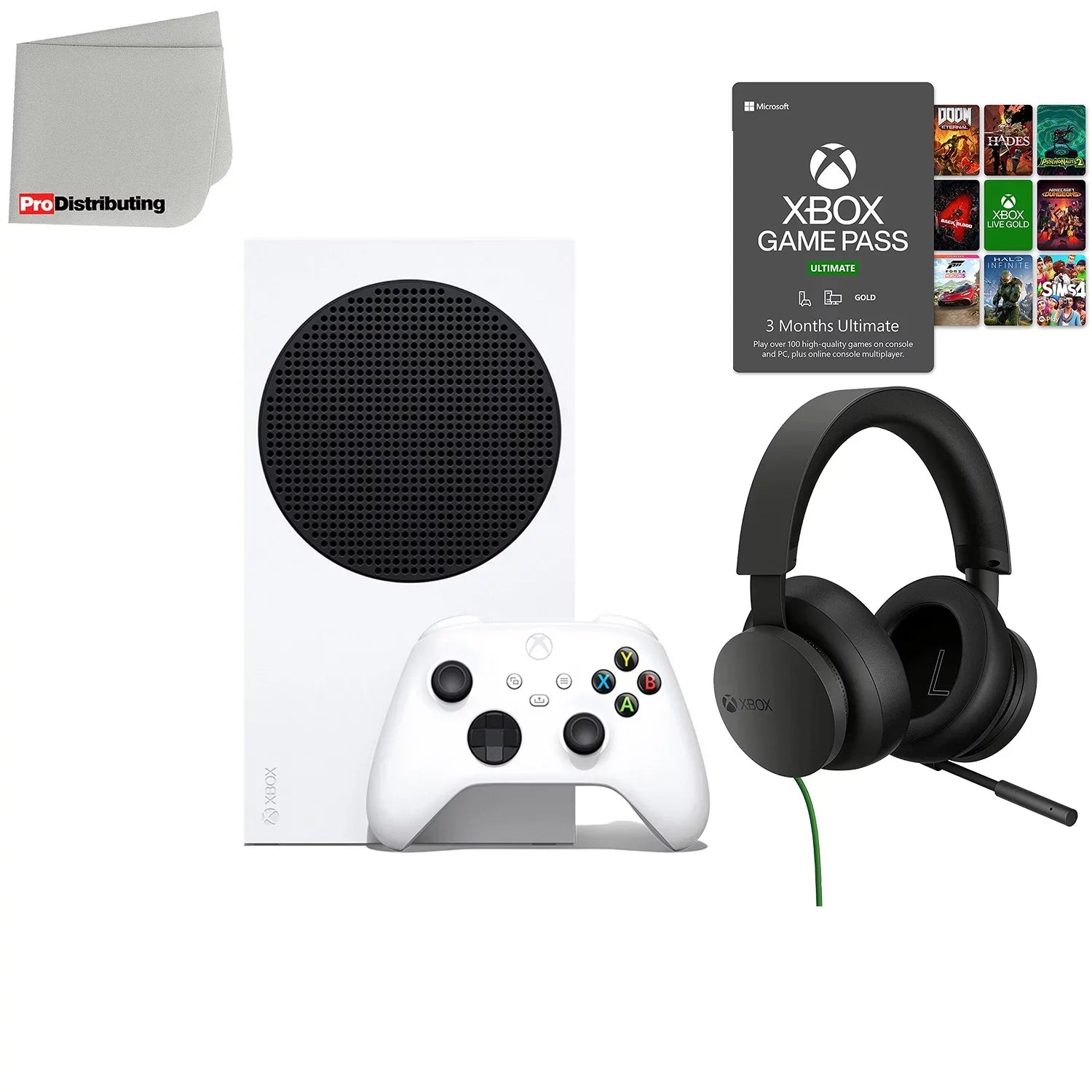 Microsoft Xbox Sizeeries 512GB All-Digital Video Game Console with Xbox Sizetereo Gaming Headset, 3-Month Gamepass Ultimate and Microfiber Cleaning Cloth Bundle