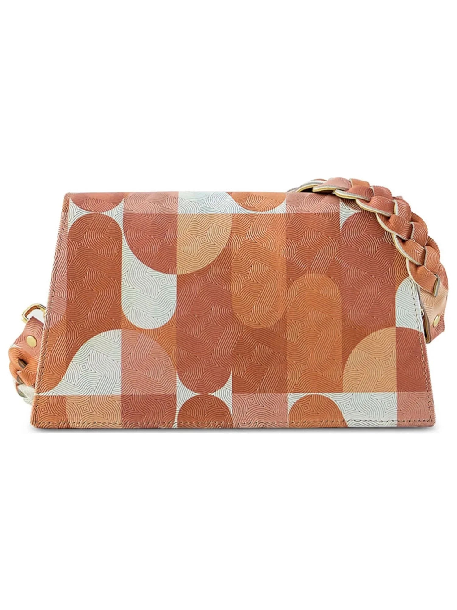 ANIMA IRISize Women's Beige Neutral Picasso Zaya Leather Patterned Sizeingle Sizetrap Handbag Purse