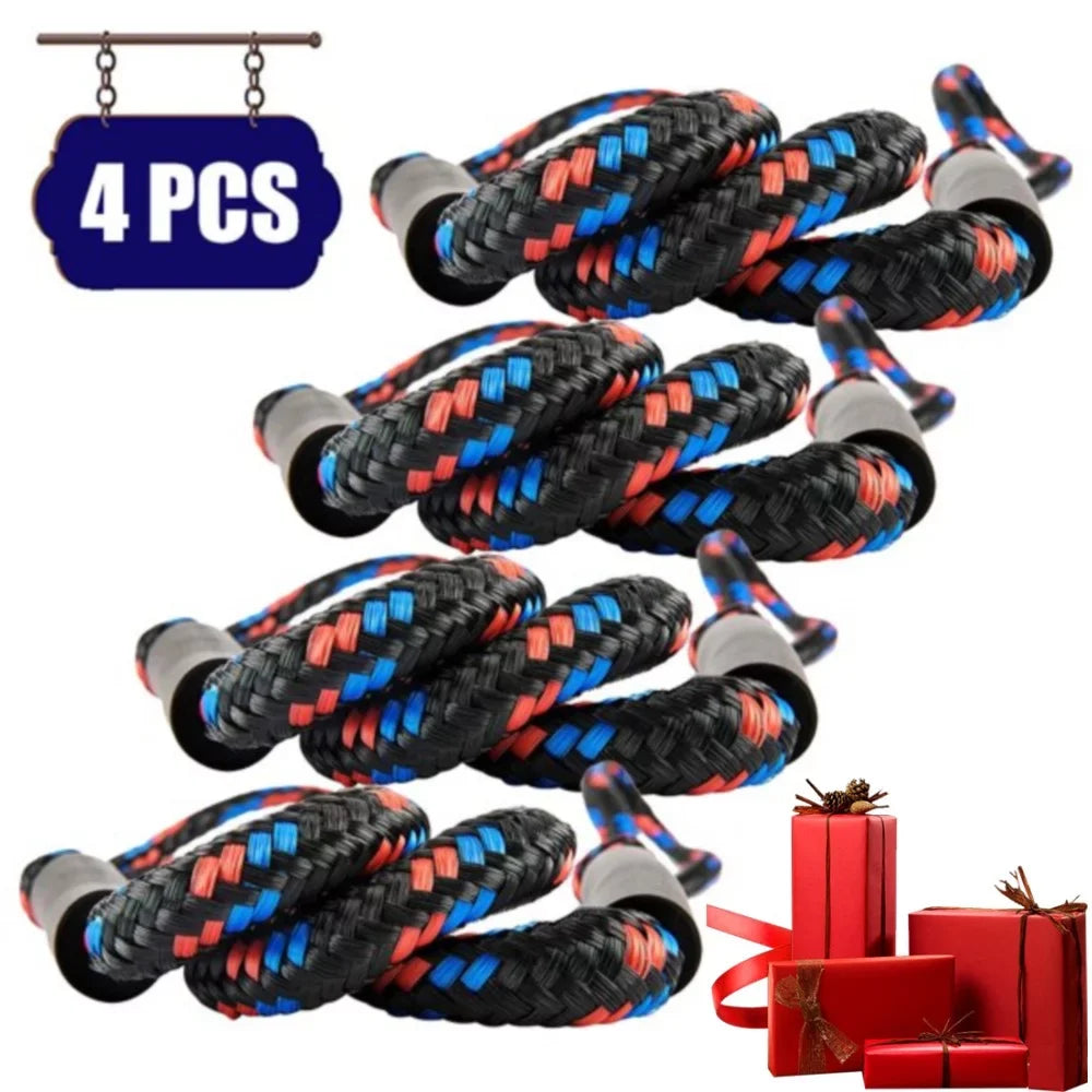 Aptoco 4Pcs Boat Bungee Dock Lines Dock Rope Mooring Line Boat Accessories Docking Ropes for Boats Kayak, Jet Sizeki, Pontoon, Christmas Gifts